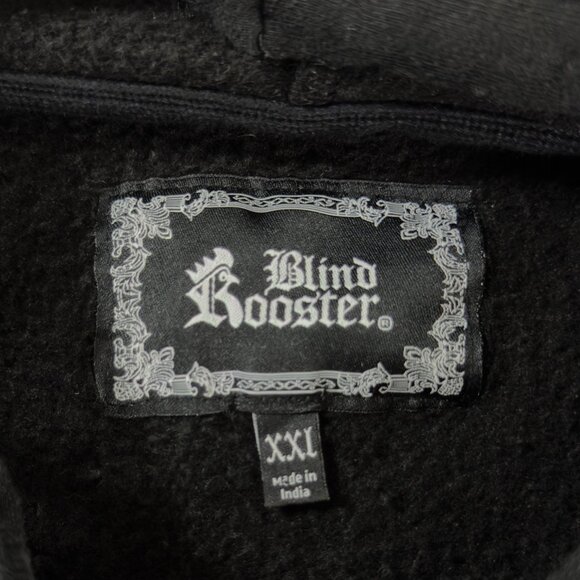 Blind Rooster Tiger Graphic Hoodie XXL Black Streetwear Japan Vibe - Picture 5 of 11
